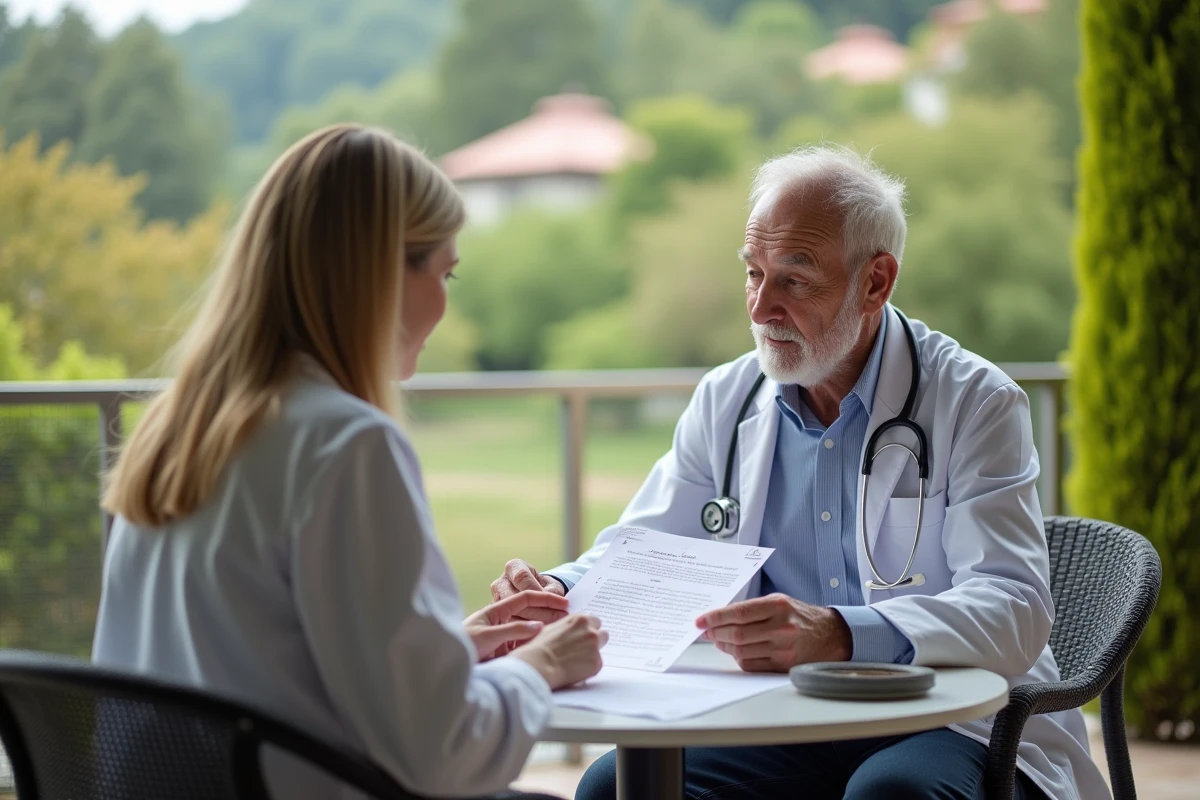 Homme âgé et médecin lors d