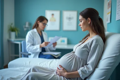 Femme enceinte en consultation dans un h&ocirc;pital moderne