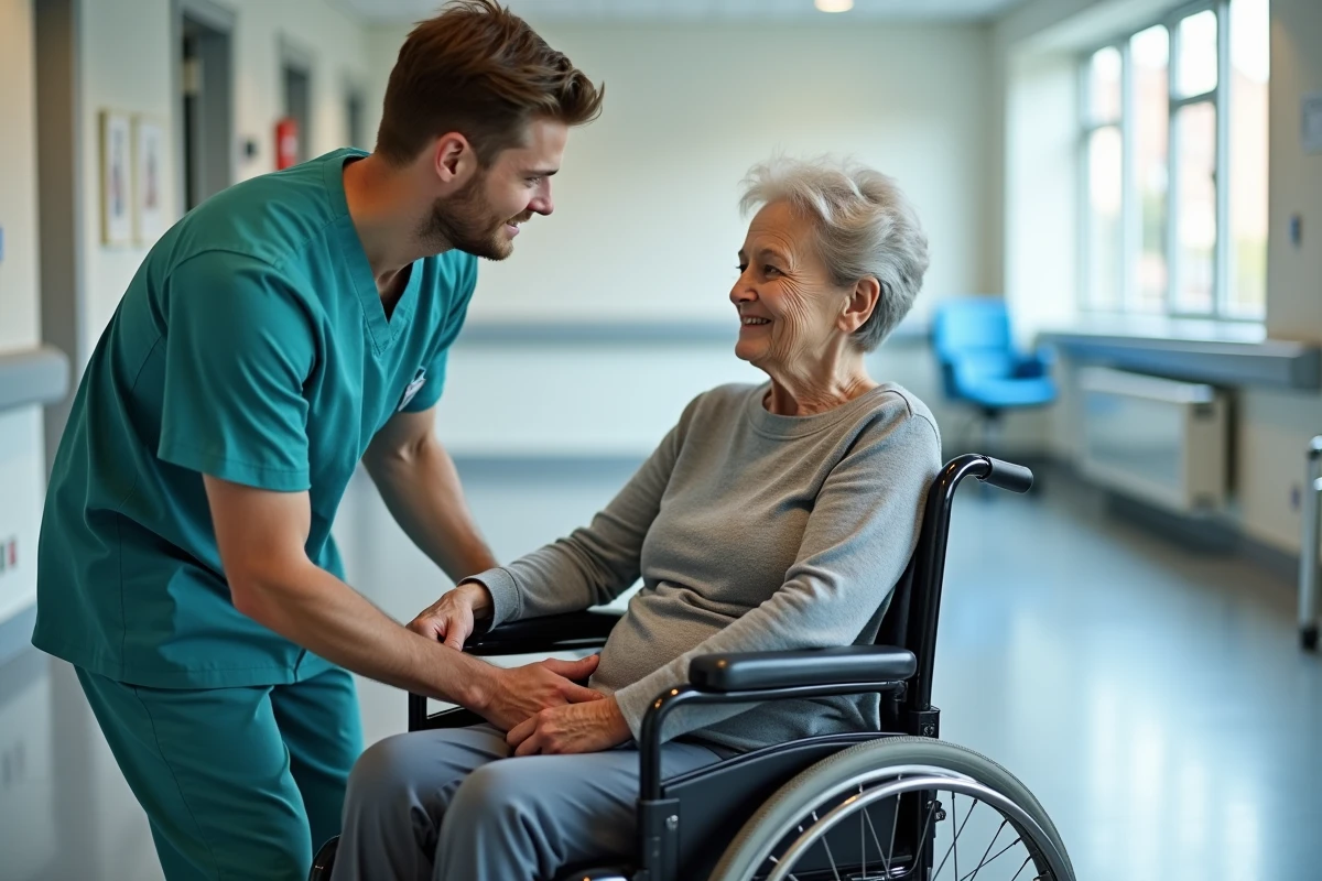 Infirmier v&eacute;rifiant le dos d