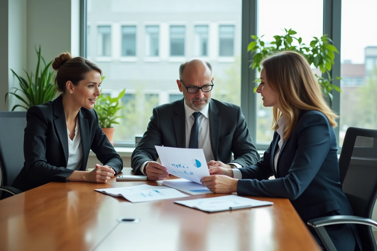Trois professionnels de la sant&eacute; discutent autour d une table